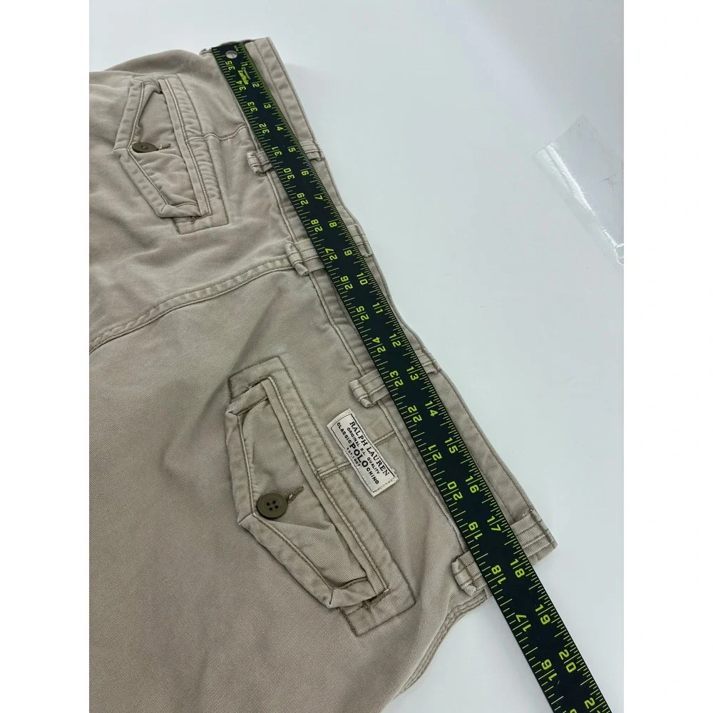 Polo Ralph Lauren Classic Polo Chino Cargo Shorts Mens 36 Khaki Tan Cotton Twill